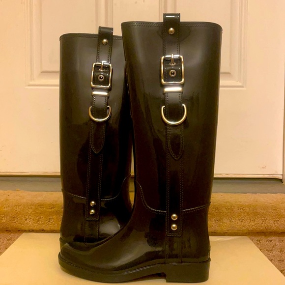 Coach Rainboots Tasha new size 5 grey - Picture 1 of 3